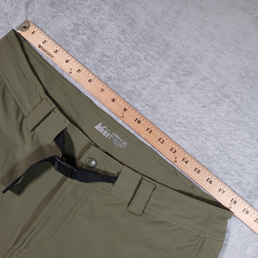 REI Co-op Pants Mens 38x32 Hiking Green Solid Nylon Spandex Stretch Outdoor - Picture 6 of 8